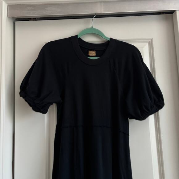 Free-est by Free People Brentwood Maxi Puff Sleeve Sz SP Cotton Basic Minimalist - Picture 5 of 13